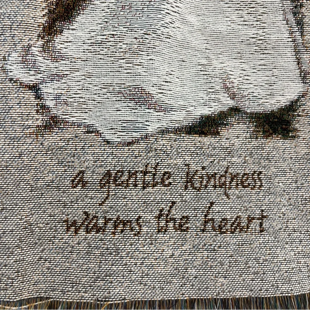 Willow Tree Beige Wall Hanging Decor A Gentle Kindness Girl w Cat Tapestry 17x17